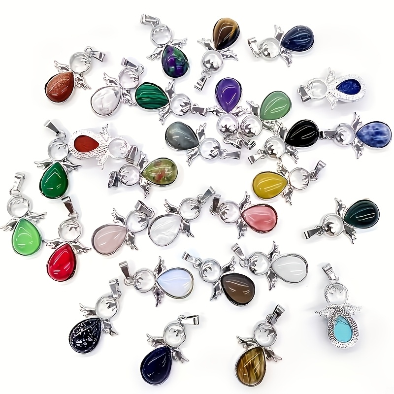 12pcs Bohemian Style Natural Stone Miniatures for DIY Jewelry